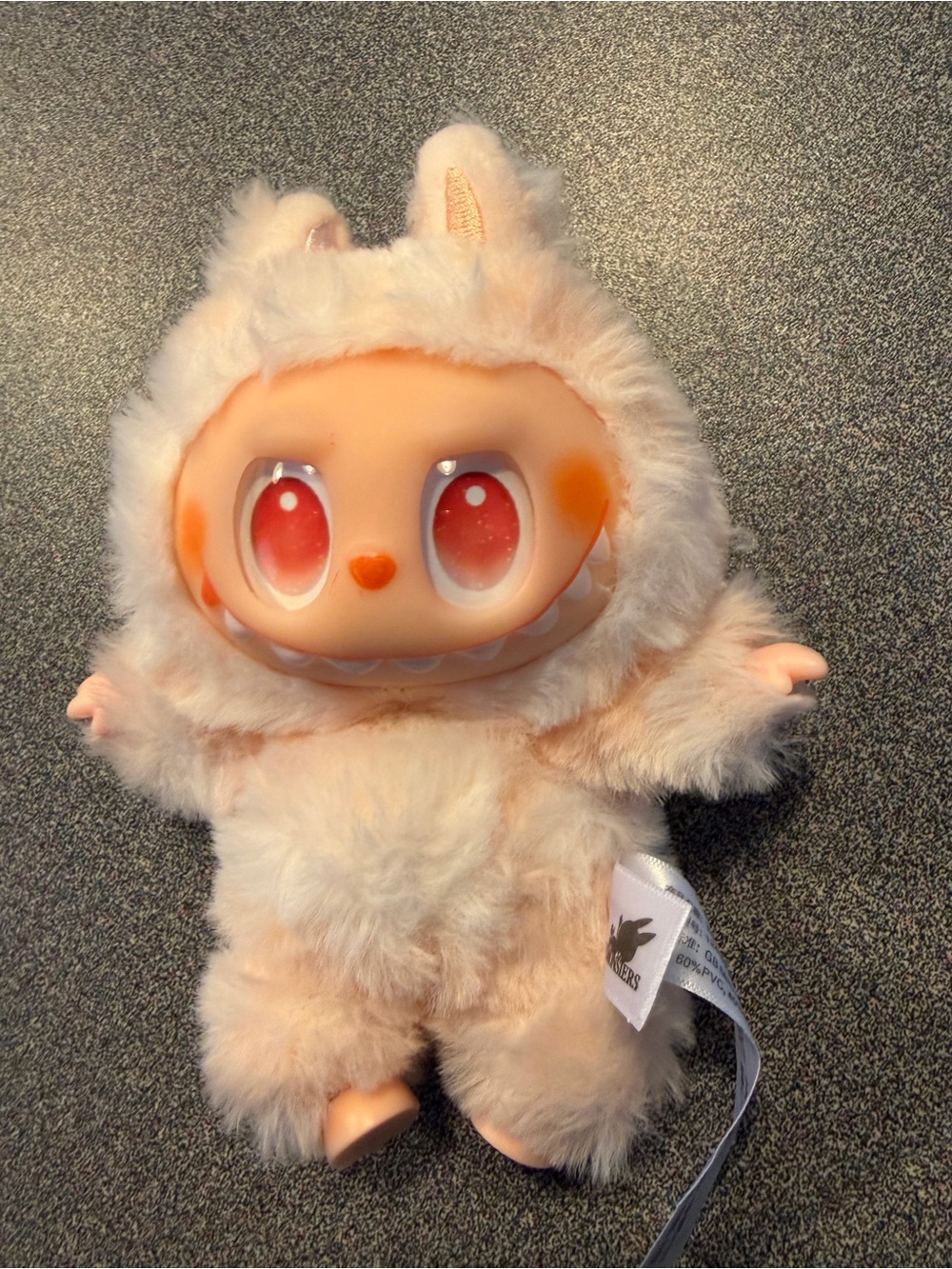 Labubu Plush Art Doll in Peach and Cream